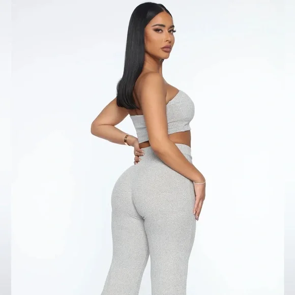 ♥️NWT FASHION NOVA PANT SET - HEATHER GREY♥️ - Picture 3 of 3